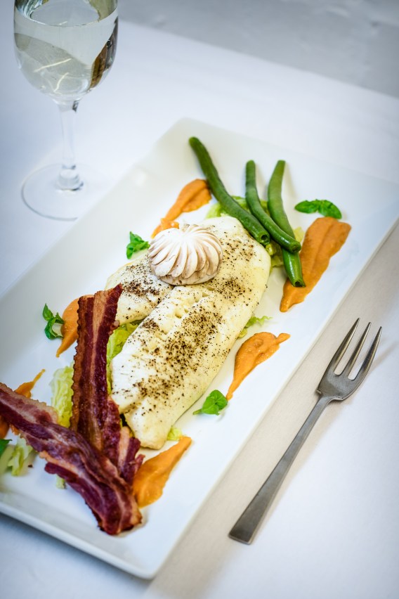 Cod Cabbage Grilled Fillet of Cod on a bed of Savoy cabbage. Served with crispy ...